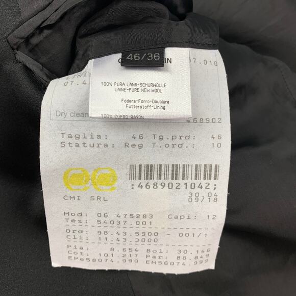 CALVIN KLEIN COLLECTION Size 36 Black Wool Notch Lapel Tuxedo Suit - Picture 7 of 9